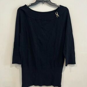 White House Black Market Women’s Black Sweater Size M